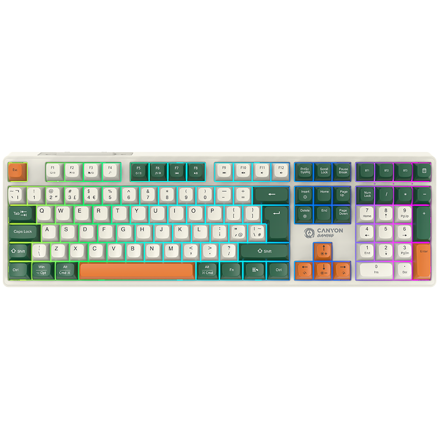 CANYON keyboard Shadder GKW-11 Mech RGB UK/US Wireless White Glavna slika proizvoda