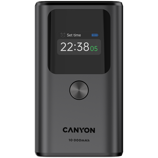CANYON power bank OnPower 130 TFT 10000 mAh PD30W Dark Grey