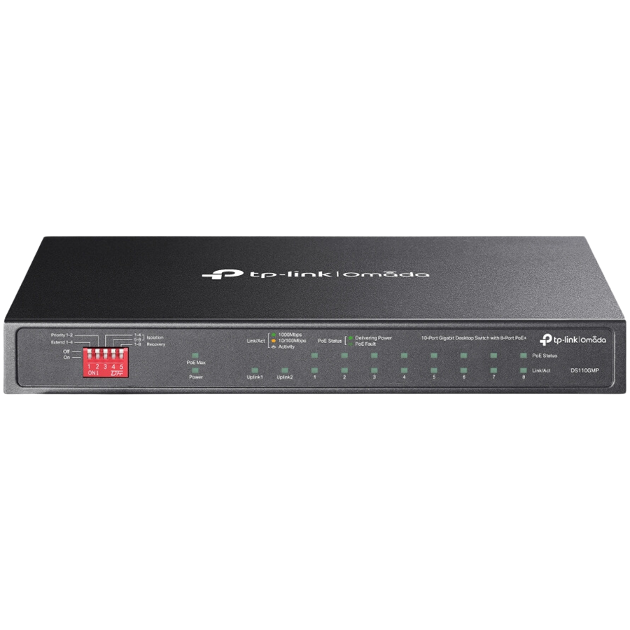 Omada 10-Port Gigabit Desktop Switch with 8-Port PoE+ 8× Gigabit PoE+ Ports Glavna slika proizvoda