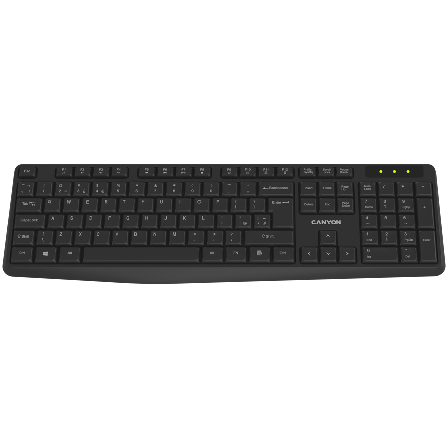 CANYON keyboard KB-W01 Wireless Black Glavna slika proizvoda