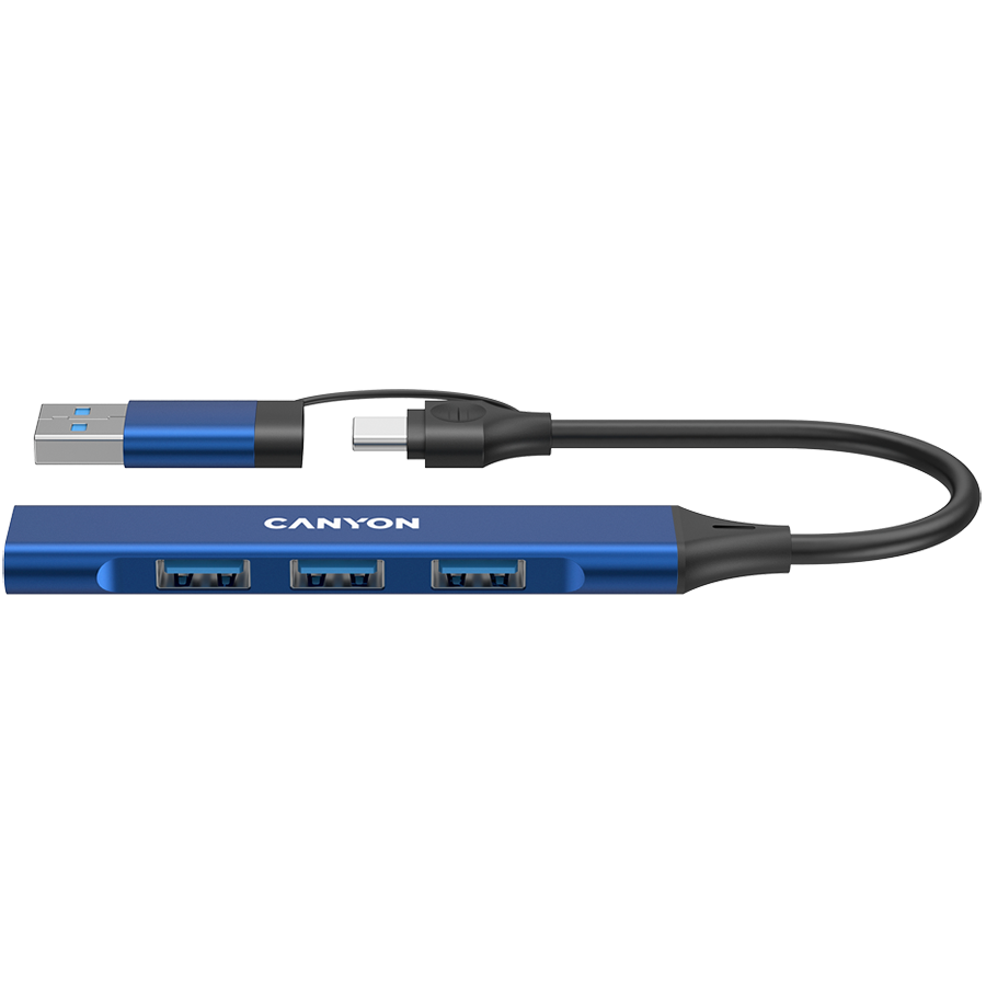 CANYON hub DS-02 4in1 USB-A/C Blue Glavna slika proizvoda
