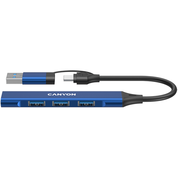 CANYON hub DS-02 4in1 USB-A/C Blue