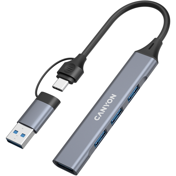 CANYON hub DS-02 4in1 USB-A/C Grey