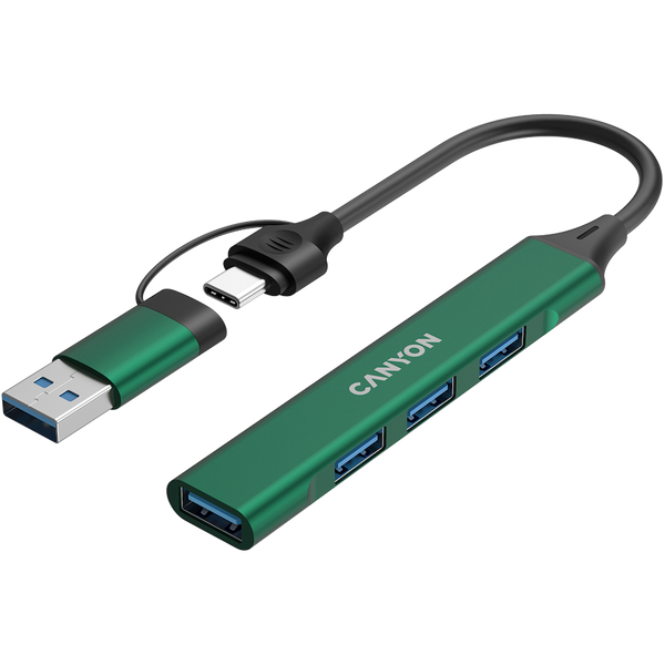 CANYON hub DS-02 4in1 USB-A/C Green