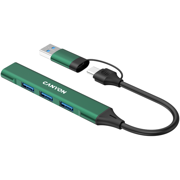 CANYON hub DS-02 4in1 USB-A/C Green