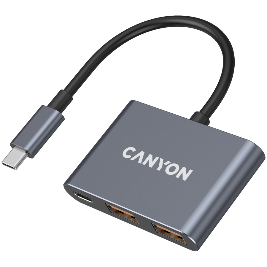CANYON hub DS-3 3in1 USB-C Dark Grey Glavna slika proizvoda