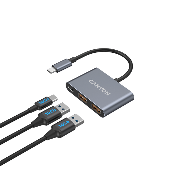 CANYON hub DS-3 3in1 USB-C Dark Grey