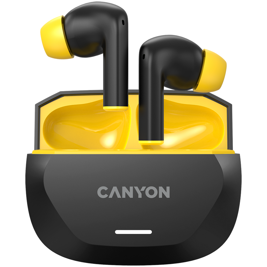 CANYON headset HEXAGON 7 TWS ANC+ENC Wireless Charge Black Yellow Glavna slika proizvoda