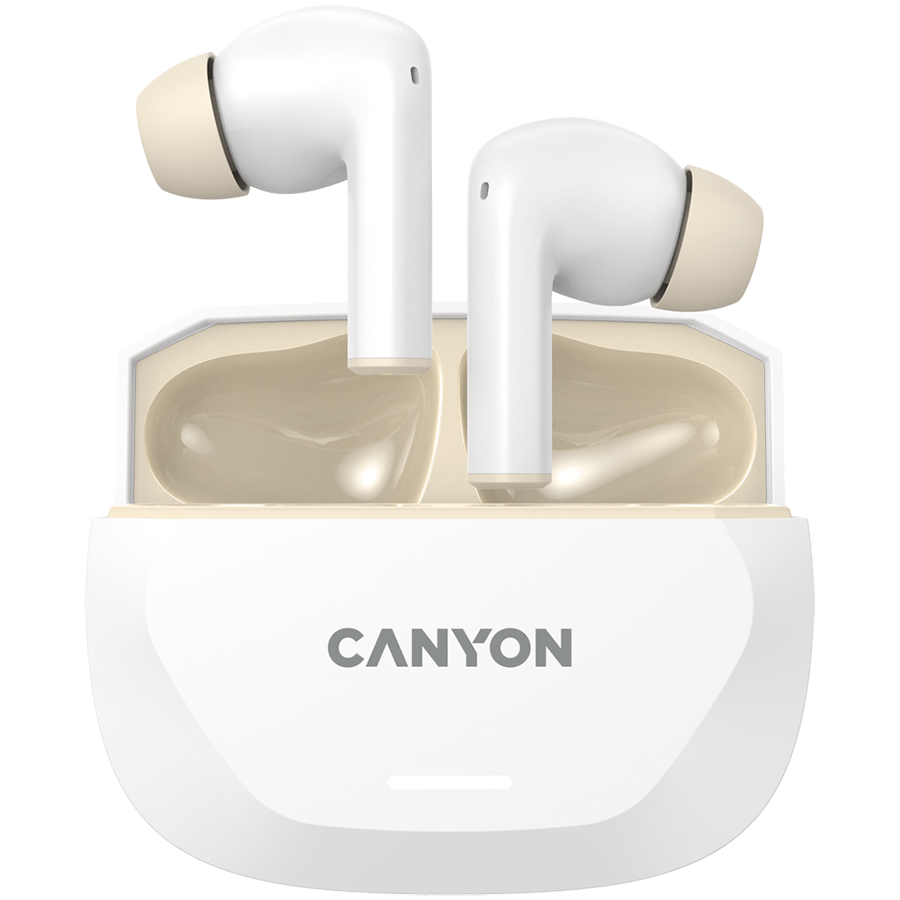 CANYON headset HEXAGON 7 TWS ANC+ENC Wireless Charge White Beige Glavna slika proizvoda