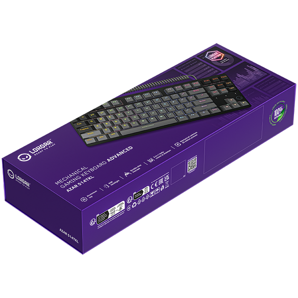 LORGAR Azar 514TKL, Wired RGB mechanical gaming keyboard, black