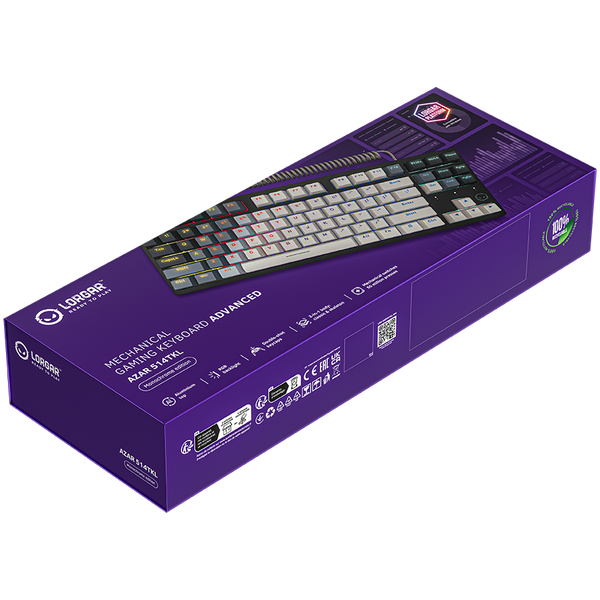 LORGAR Azar 514TKL, Wired RGB mechanical gaming keyboard, white