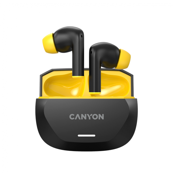 CANYON headset HEXAGON 7 TWS ANC+ENC Wireless Charge Black Yellow