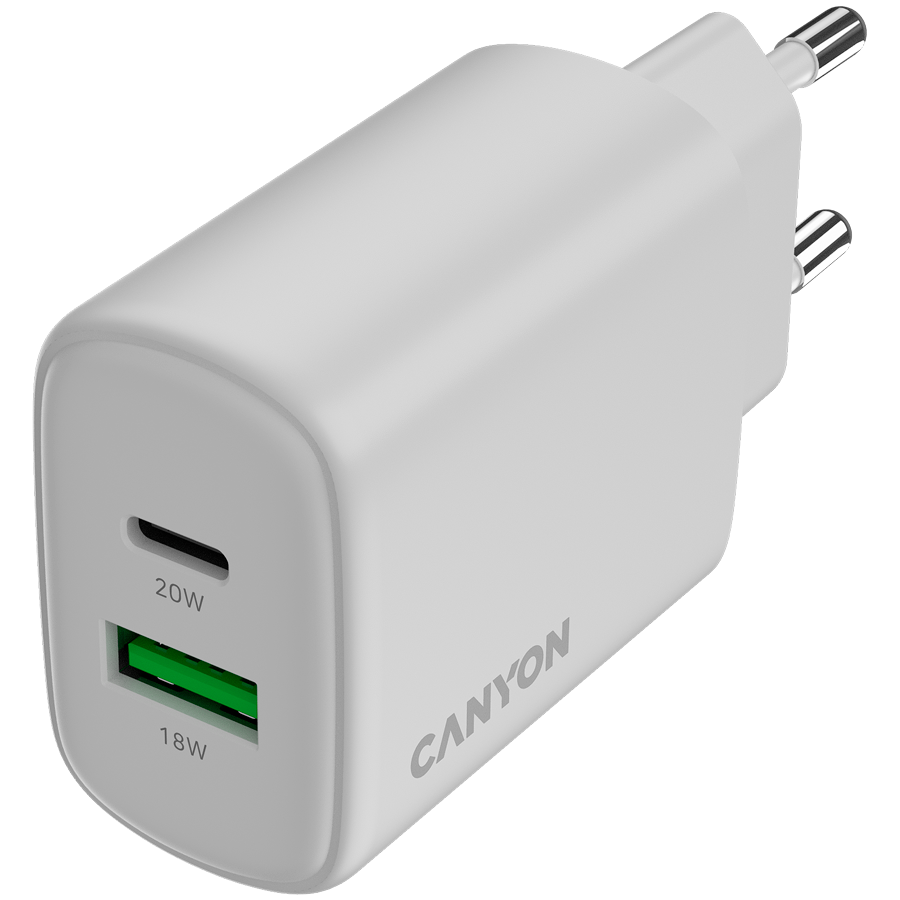 CANYON charger OnCharge 200 20W 1xPD 1xQC EU White