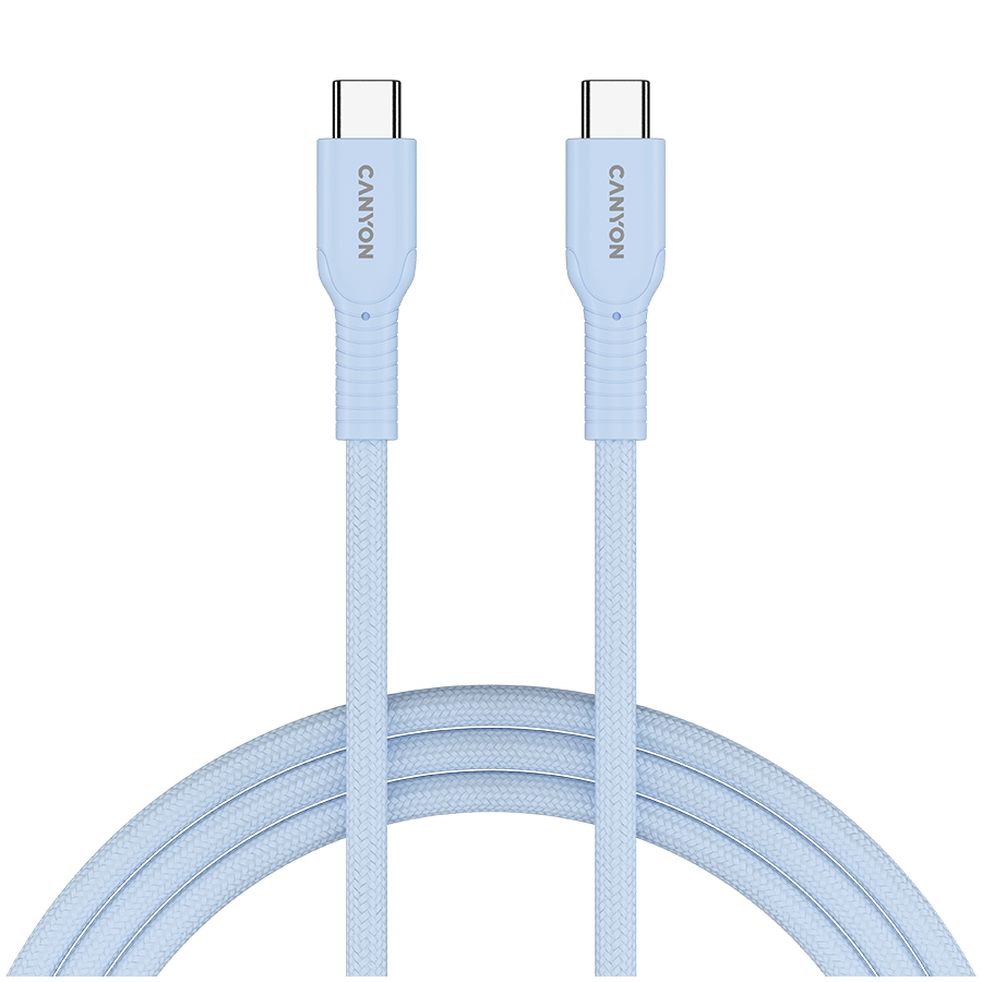 CANYON cable OnWire 60CL C-C 60W COLOR Braided 1m Light Blue Glavna slika proizvoda
