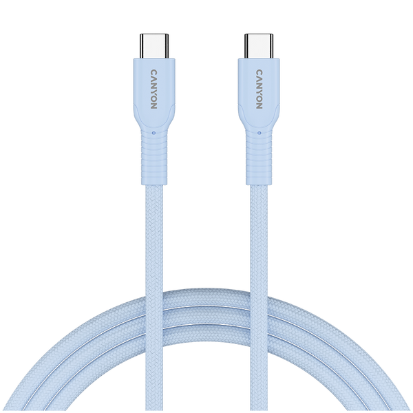 CANYON cable OnWire 60CL C-C 60W COLOR Braided 1m Light Blue