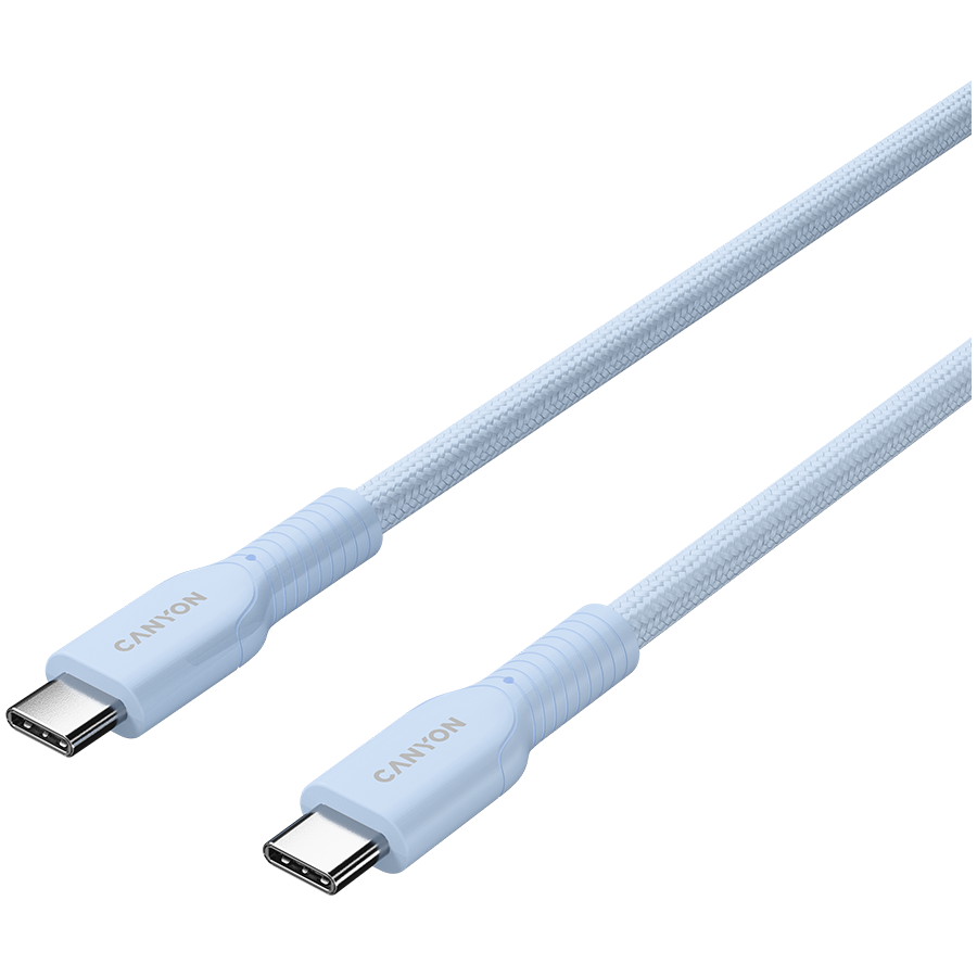 CANYON cable OnWire 60CL C-C 60W COLOR Braided 1m Light Blue