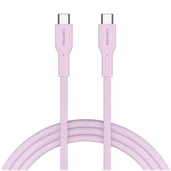 CANYON cable OnWire 60CL C-C 60W COLOR Braided 1m Pink