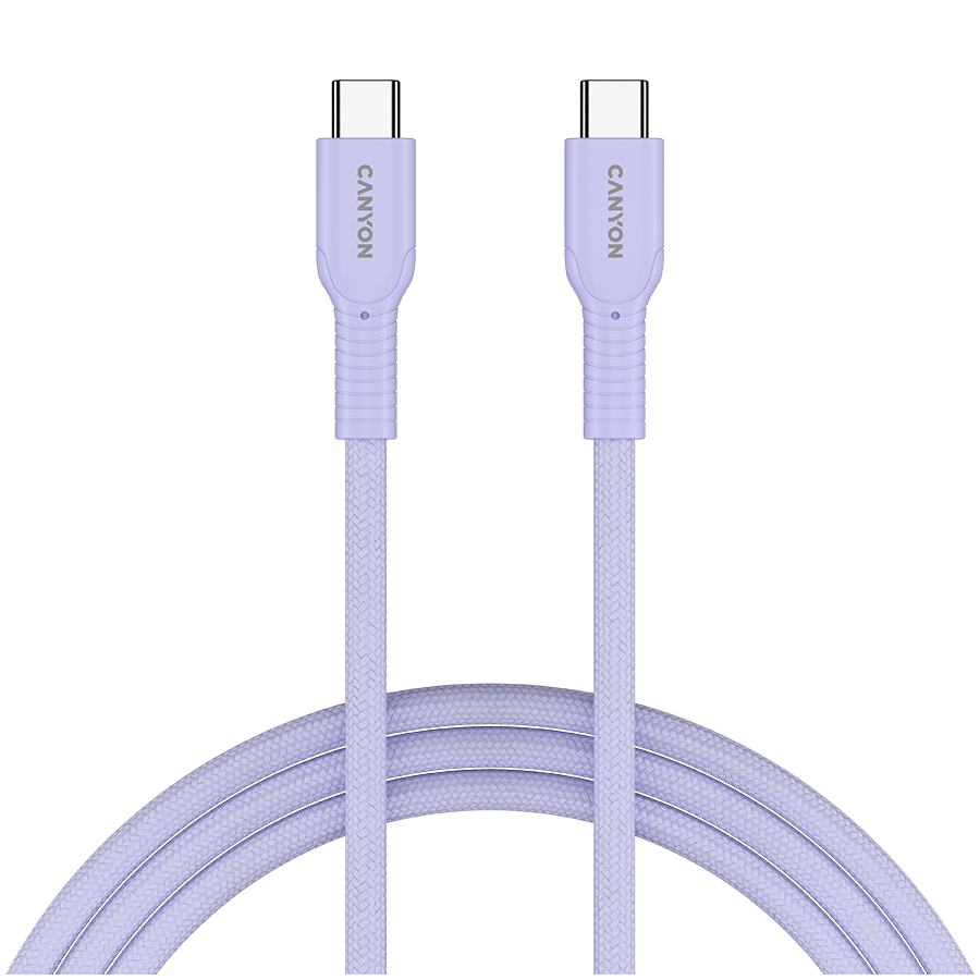 CANYON cable OnWire 60CL C-C 60W COLOR Braided 1m Purple Glavna slika proizvoda