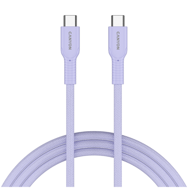 CANYON cable OnWire 60CL C-C 60W COLOR Braided 1m Purple