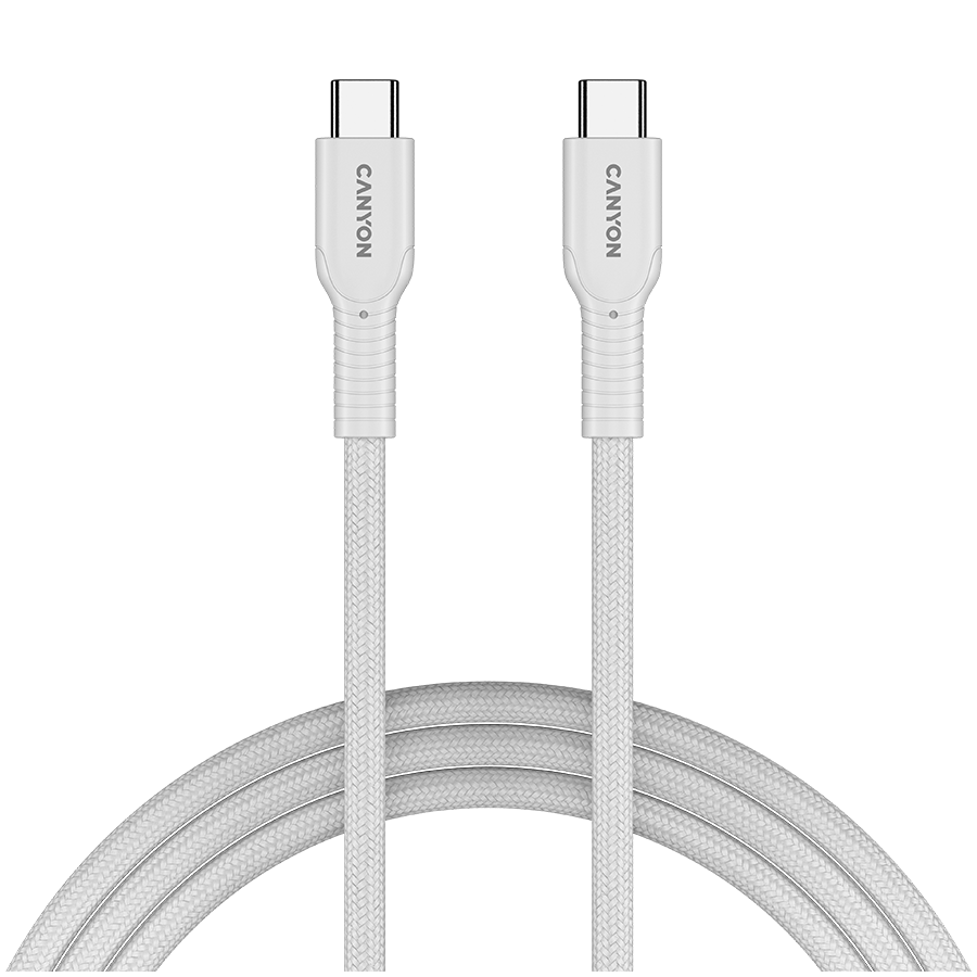 CANYON cable OnWire 60CL C-C 60W COLOR Braided 1m White Glavna slika proizvoda