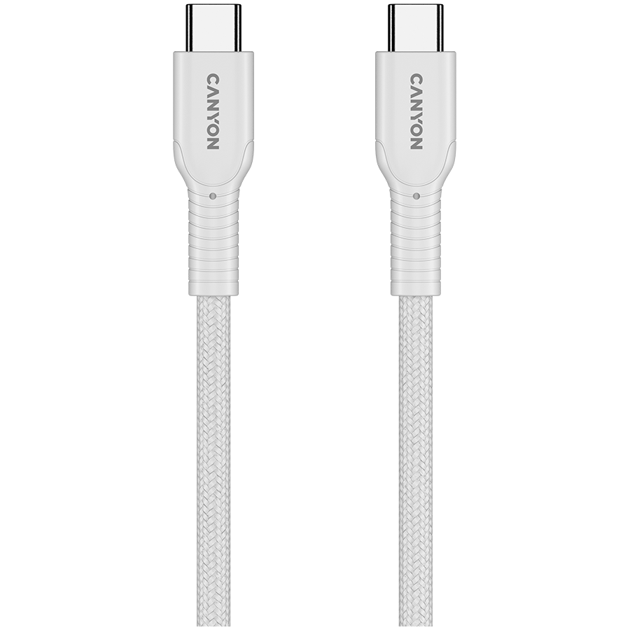 CANYON cable OnWire 60CL C-C 60W COLOR Braided 1m White