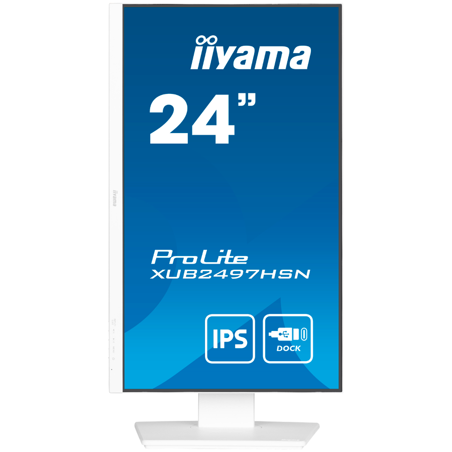 IIYAMA Monitor LED XUB2497HSN-W2 23.8" IPS 1920 x 1080 @100Hz 16:9 300 cd/m² 1300:1 1ms HDMI DP USB-C 65W RJ45 height