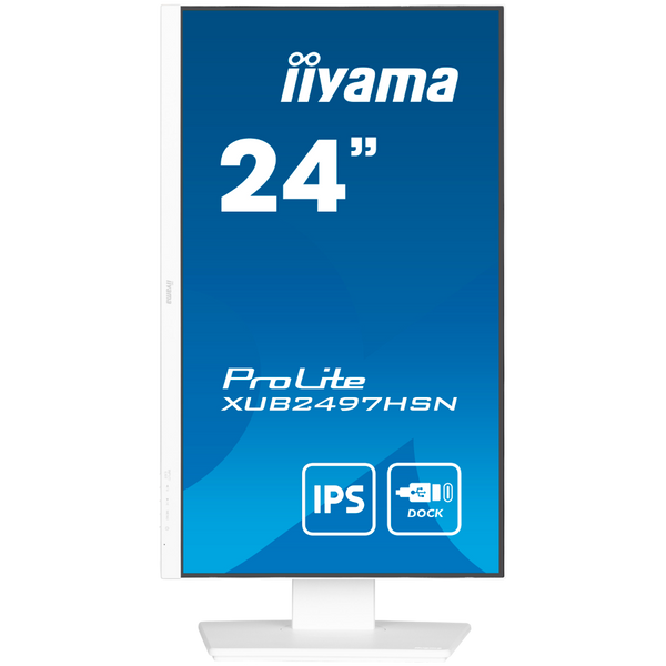 IIYAMA Monitor LED XUB2497HSN-W2 23.8" IPS 1920 x 1080 @100Hz 16:9 300 cd/m² 1300:1 1ms HDMI DP USB-C 65W RJ45 height