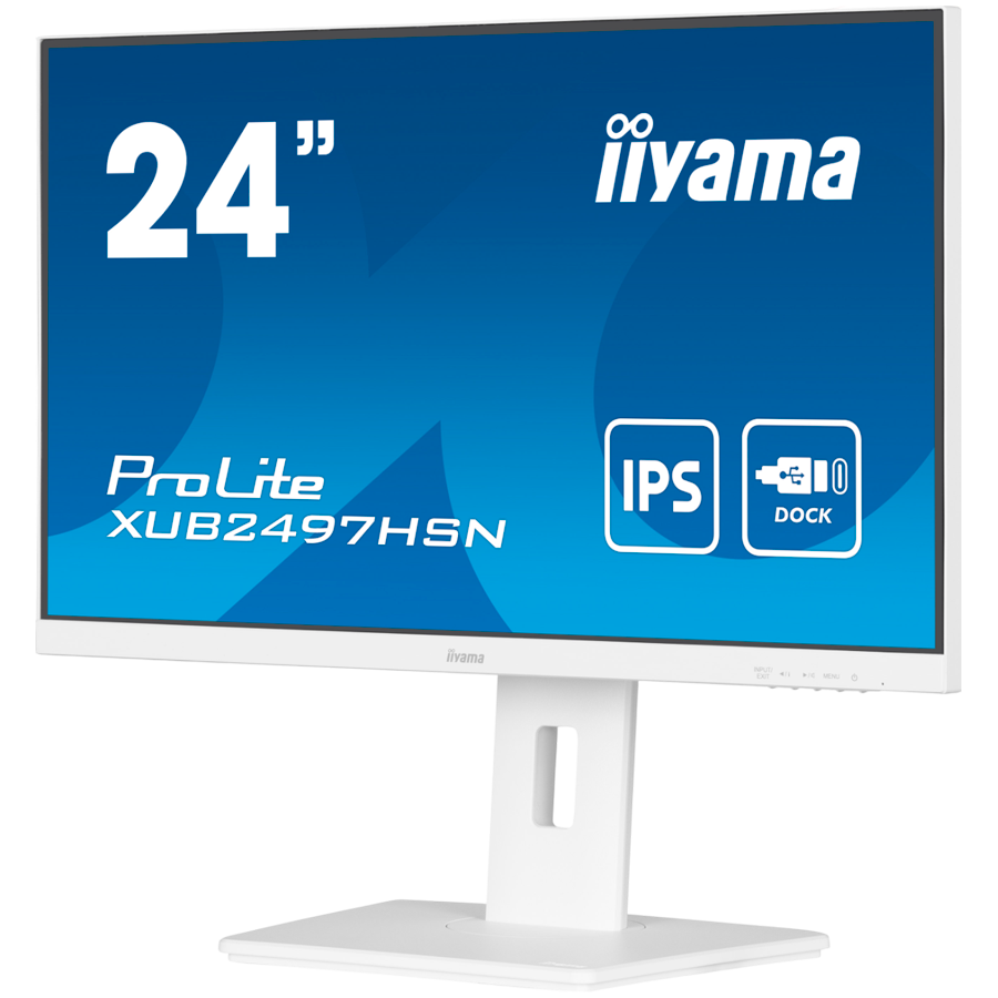 IIYAMA Monitor LED XUB2497HSN-W2 23.8" IPS 1920 x 1080 @100Hz 16:9 300 cd/m² 1300:1 1ms HDMI DP USB-C 65W RJ45 height