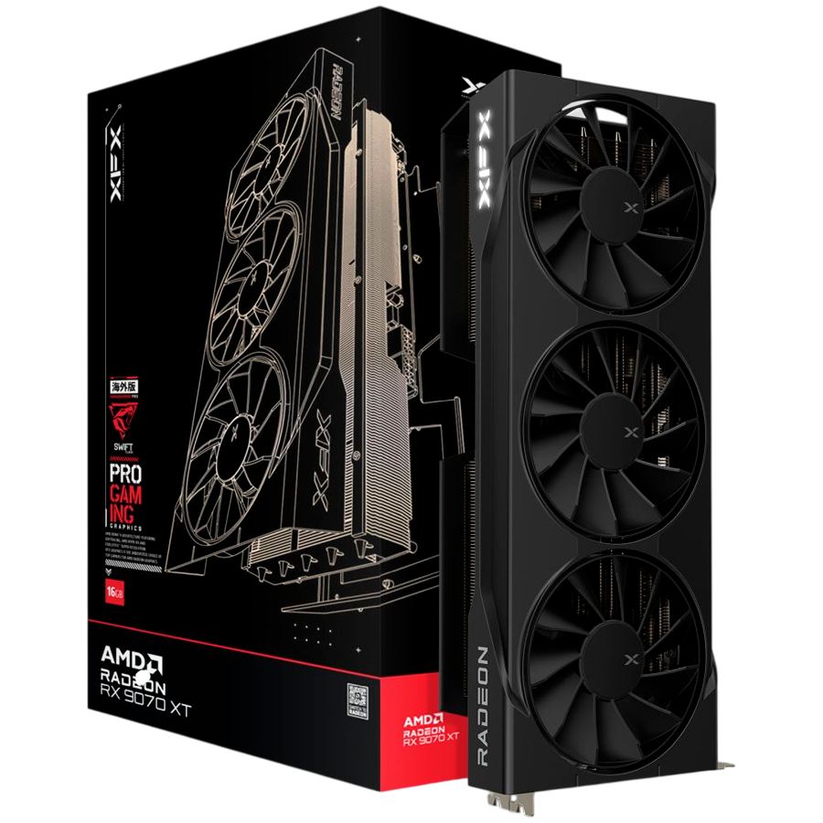 XFX Swift AMD Radeon RX 9070XT Triple Fan 16GB GDDR6 256-bit HDMI 3x DP Glavna slika proizvoda