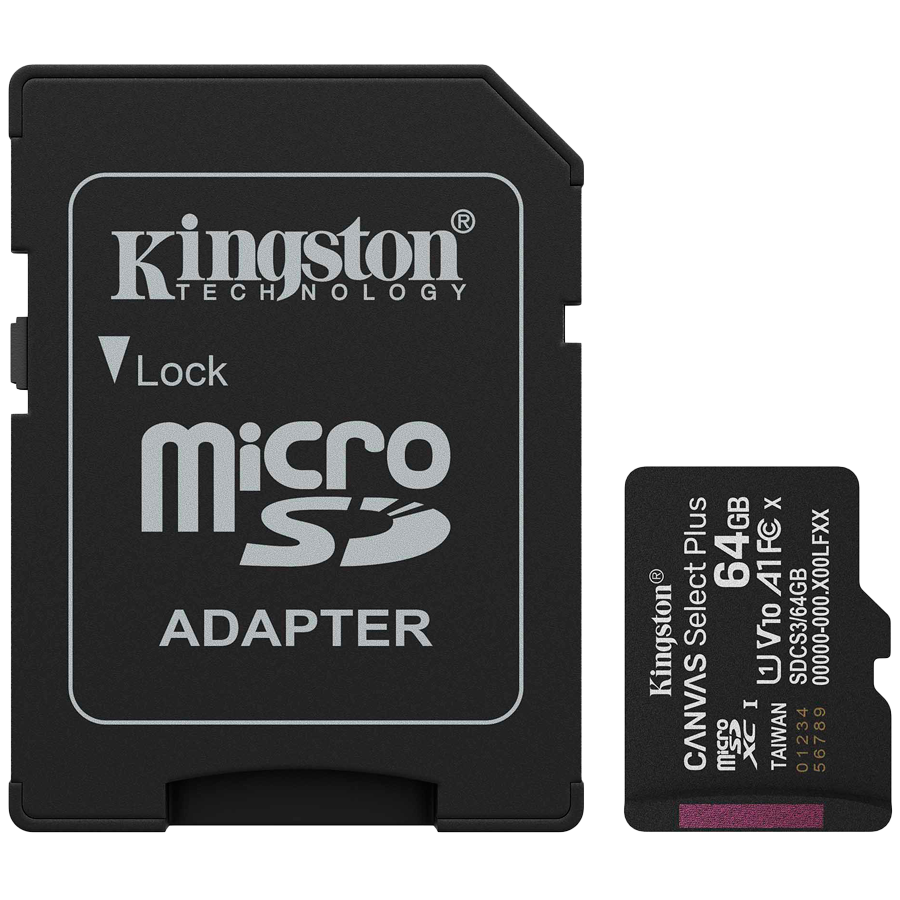 Kingston 64GB microSDXC Canvas Select Plus Gen3 100MB/s A1 Card + Adapter Glavna slika proizvoda