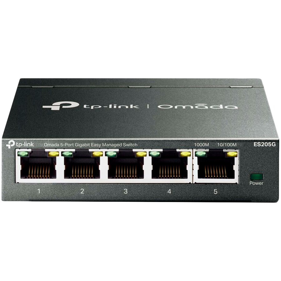 Omada 5-Port Gigabit Easy Managed Switch 5× Gigabit RJ45 Ports Desktop Steel Case Integration with Omada SDN Controller