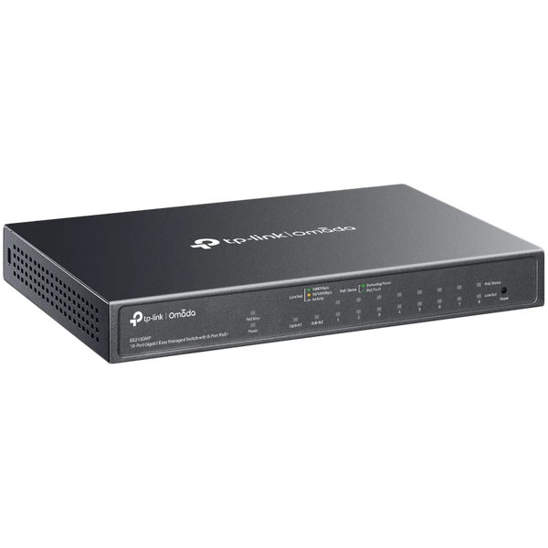 Omada 10-Port Gigabit Easy Managed Switch with 8-Port PoE+ 8× Gigabit PoE+ Ports