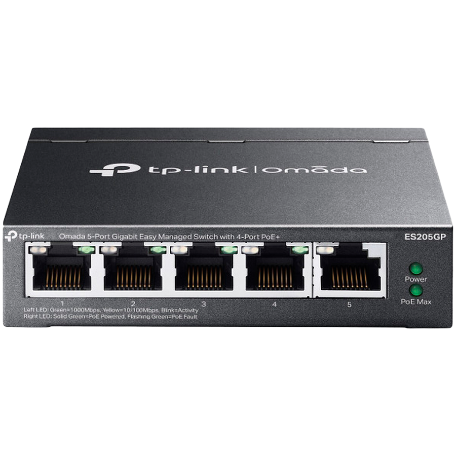 Omada 5-Port Gigabit Easy Managed Switch with 4-Port PoE+ 4× Gigabit PoE+ Ports