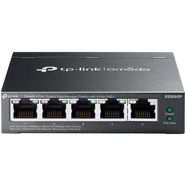 Omada 5-Port Gigabit Easy Managed Switch with 4-Port PoE+ 4× Gigabit PoE+ Ports