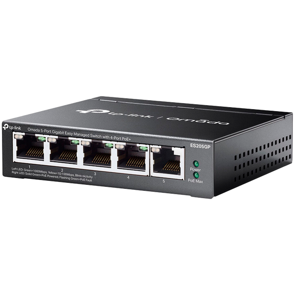 Omada 5-Port Gigabit Easy Managed Switch with 4-Port PoE+ 4× Gigabit PoE+ Ports
