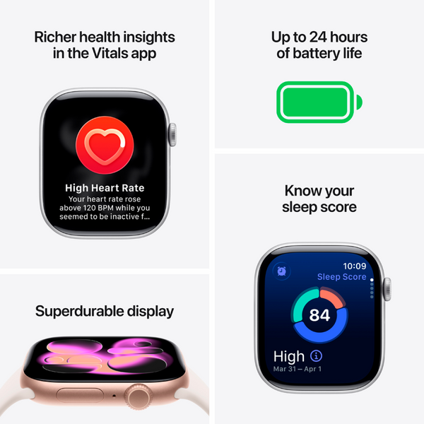 Apple Watch Series 11 GPS 42mm Space Grey Aluminium Case with Black Sport Band - M/L