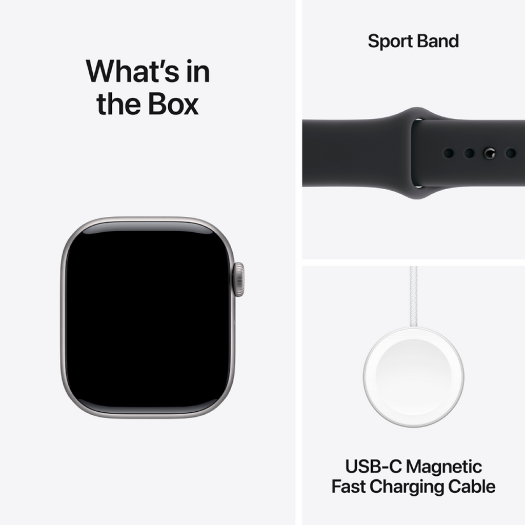 Apple Watch Series 11 GPS 42mm Space Grey Aluminium Case with Black Sport Band - M/L