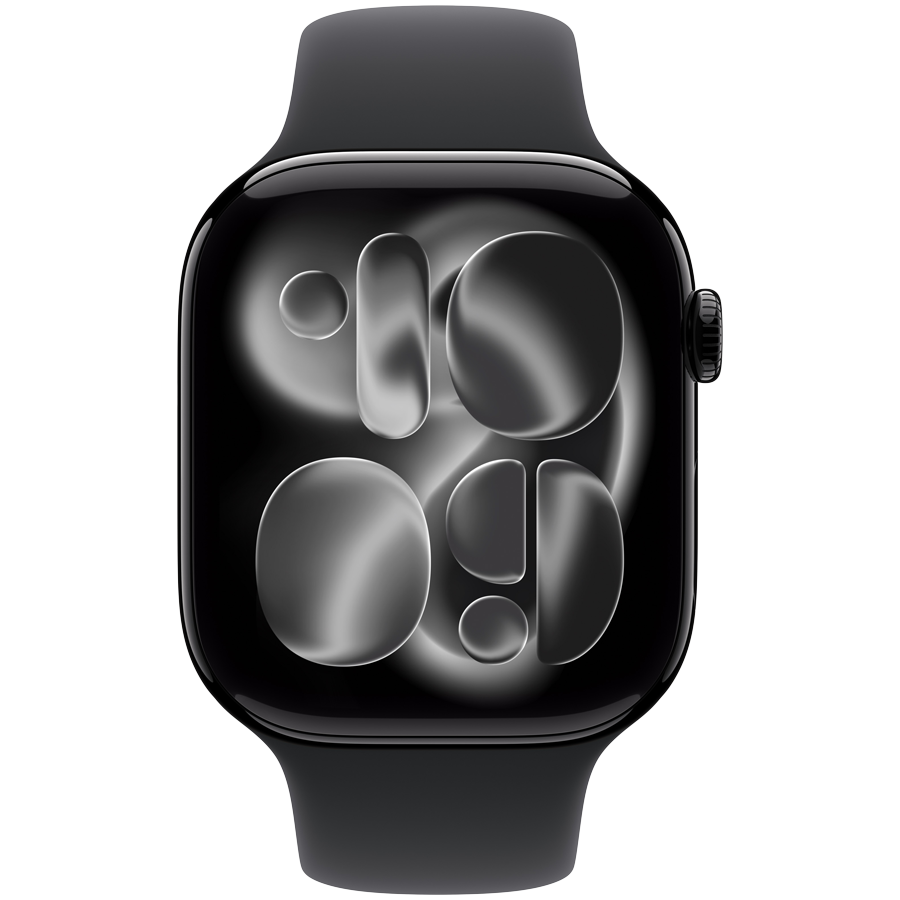 Apple Watch Series 11 GPS 46mm Jet Black Aluminium Case with Black Sport Band - M/L,Model A3333 - MEUX4RK/A