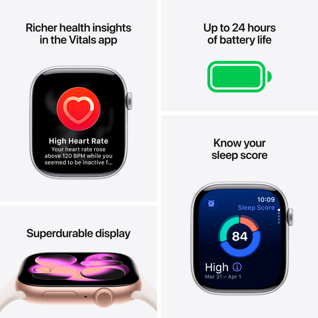 Apple Watch Series 11 GPS 46mm Jet Black Aluminium Case with Black Sport Band - M/L,Model A3333 - MEUX4RK/A