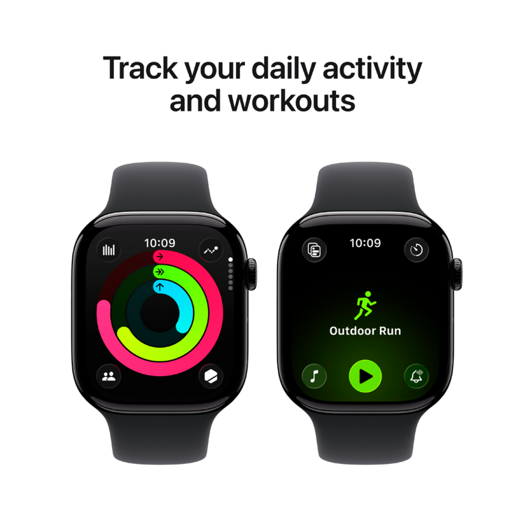 Apple Watch Series 11 GPS 46mm Jet Black Aluminium Case with Black Sport Band - M/L,Model A3333 - MEUX4RK/A