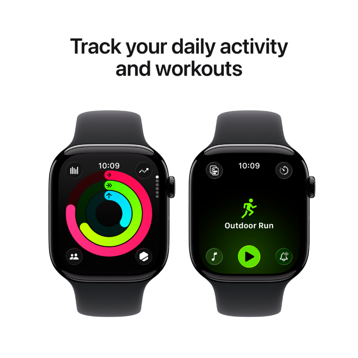 Apple Watch Series 11 GPS 46mm Jet Black Aluminium Case with Black Sport Band - M/L,Model A3333 - MEUX4RK/A