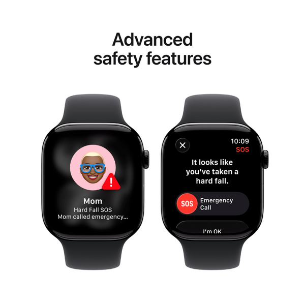 Apple Watch Series 11 GPS 46mm Jet Black Aluminium Case with Black Sport Band - M/L,Model A3333 - MEUX4RK/A