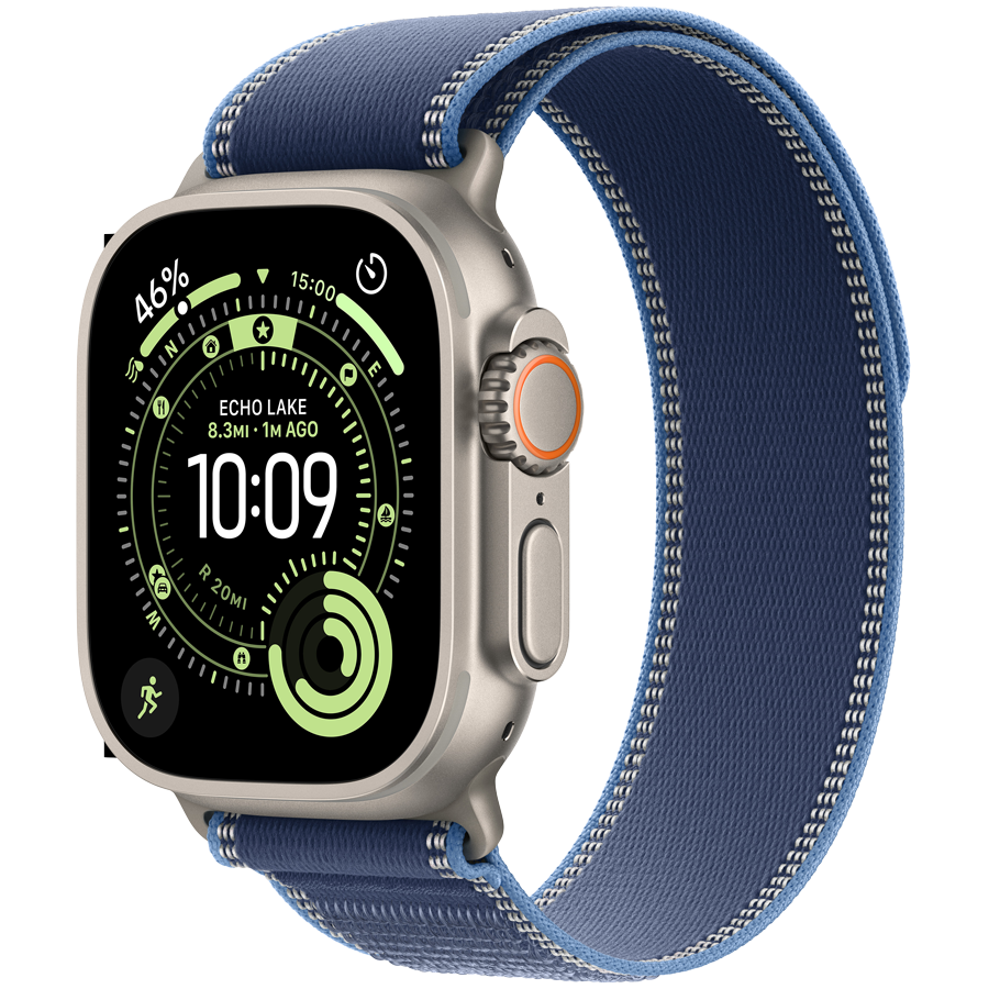 Apple Watch Ultra 3 Cellular 49mm Natural Titanium Case with Blue/Bright Blue Trail Loop - M/L Glavna slika proizvoda