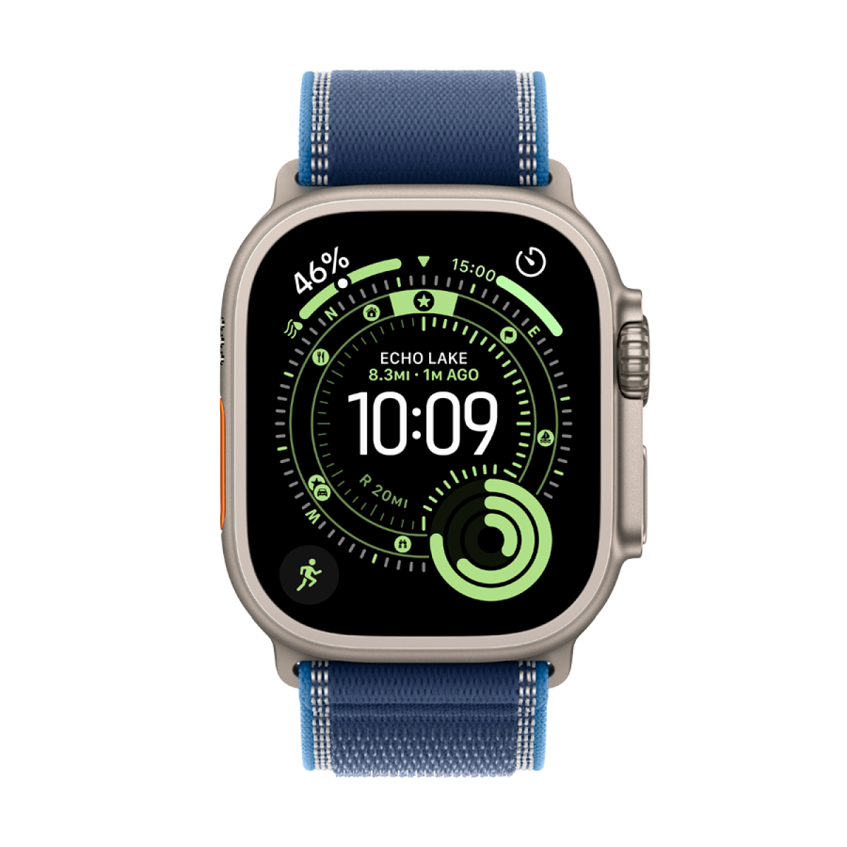 Apple Watch Ultra 3 Cellular 49mm Natural Titanium Case with Blue/Bright Blue Trail Loop - M/L