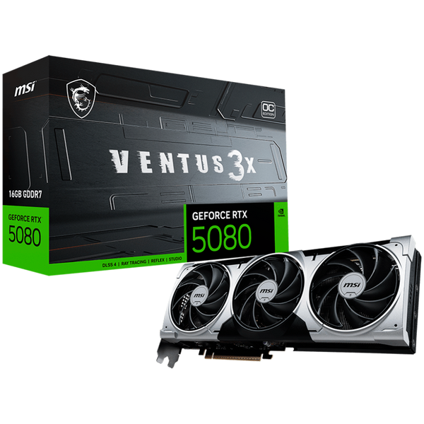 MSI Video Card Nvidia RTX 5080 16G VENTUS 3X OC PLUS (16GB GDDR7/256bit