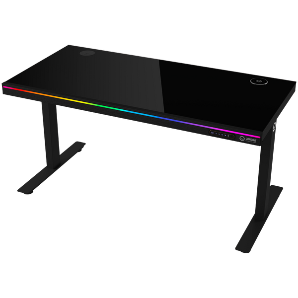 Dual-motor sit/stand adjustable-height gaming desk with wireless charger