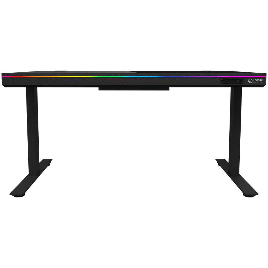 Dual-motor sit/stand adjustable-height gaming desk with wireless charger