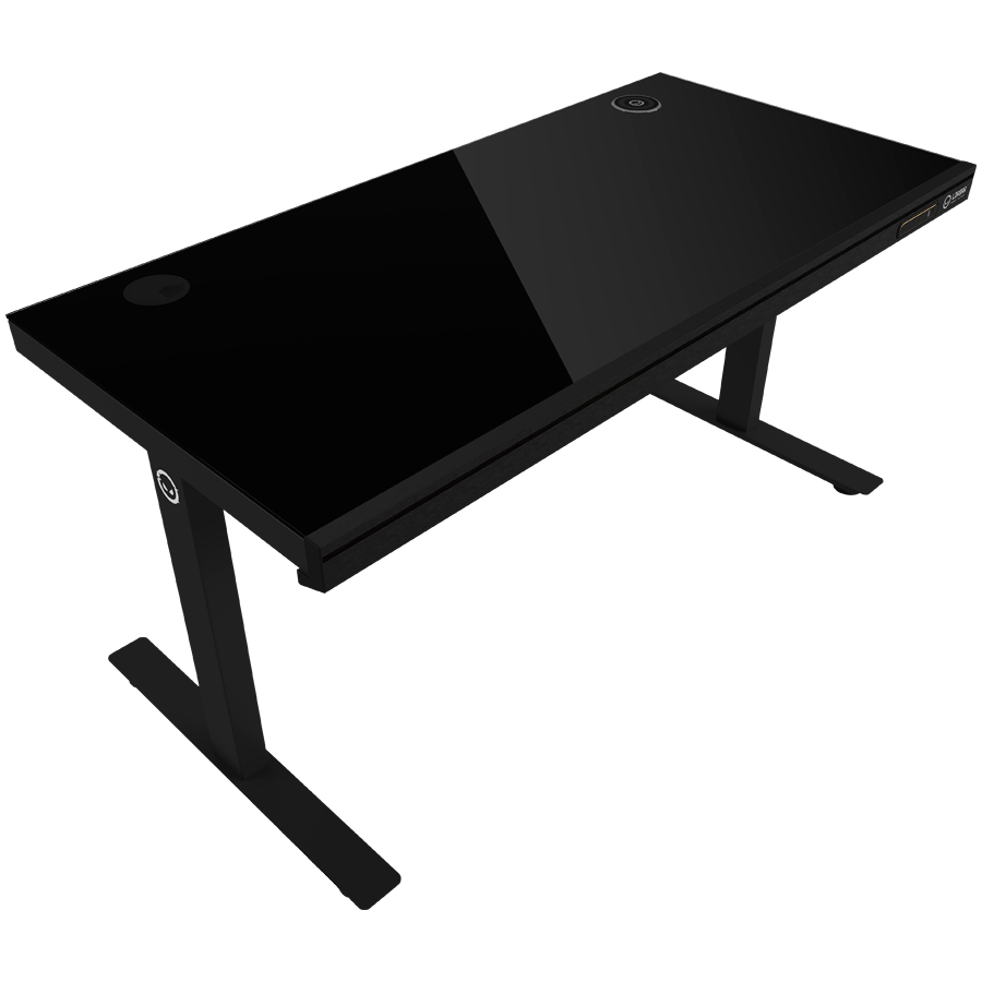 Dual-motor sit/stand adjustable-height gaming desk with wireless charger
