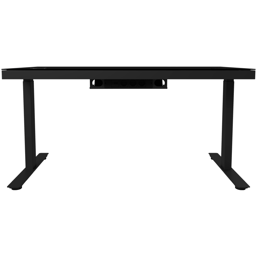 Dual-motor sit/stand adjustable-height gaming desk with wireless charger