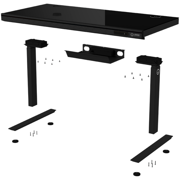 Dual-motor sit/stand adjustable-height gaming desk with wireless charger